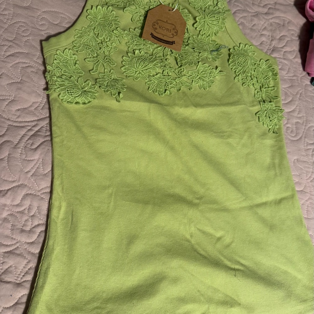NWT Women's Green Lace Top by Kori